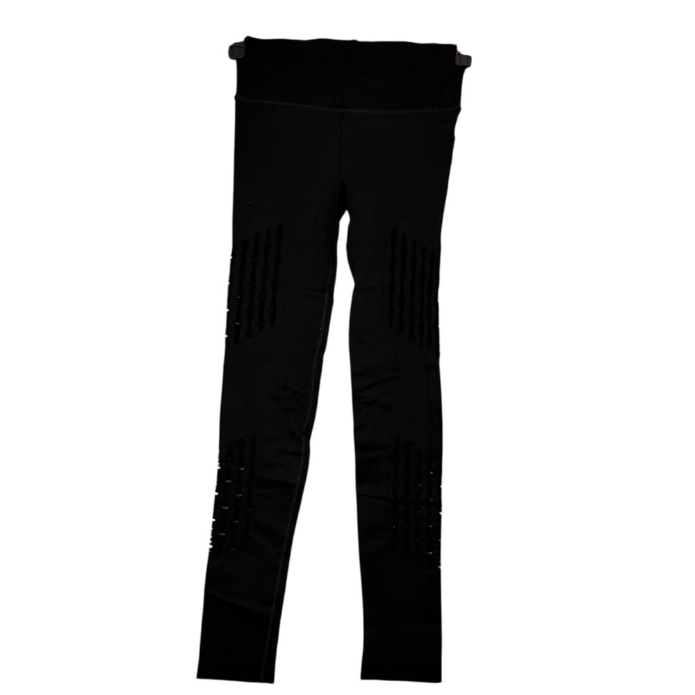 Victoria's Secret Sport Black Stretch Leggings Size Small ActiveWear Mesh Design